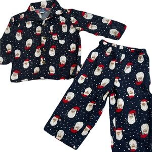 🎅 Old Navy Baby Santa Pajama Set – Cozy Navy Christmas PJs 18–24M NWT